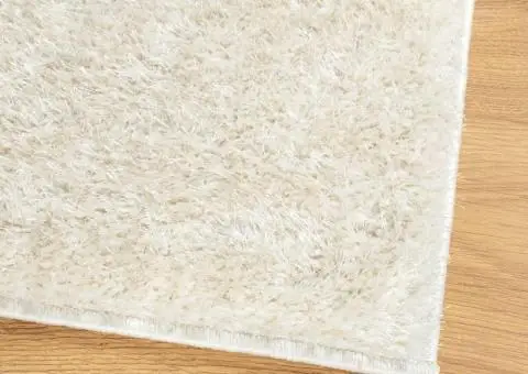 Covor ISTAN, cu fire înalte, aspect lucios, crem, 140x200 cm - 4/5