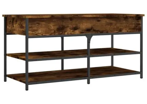 Bancă de pantofi, stejar fumuriu, 100x42,5x50 cm lemn prelucrat - 2/5