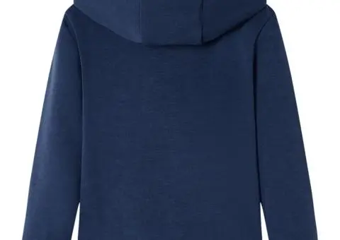 Hanorac pentru copii cu glugă, bleumarin melanj și portocaliu, 116 - 2/5