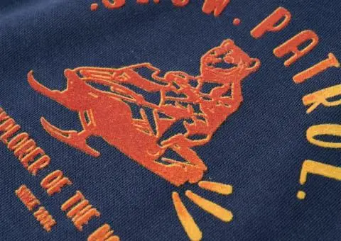 Hanorac pentru copii cu glugă, bleumarin melanj și portocaliu, 92 - 4/5