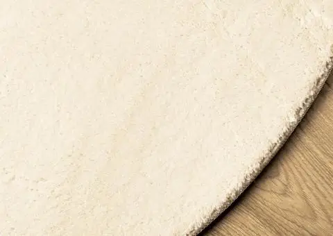 Covor HUARTE, fir scurt, moale și lavabil, crem, Ø 100 cm - 4/5