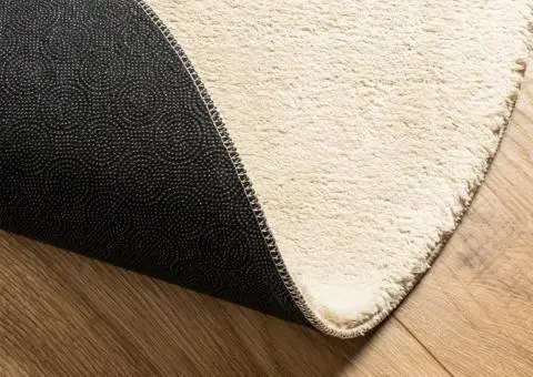 Covor HUARTE, fir scurt, moale și lavabil, crem, Ø 100 cm - 5/5