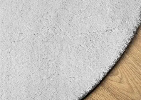 Covor HUARTE, fir scurt, moale și lavabil, gri, Ø 100 cm - 4/5