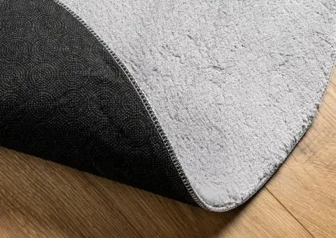 Covor HUARTE, fir scurt, moale și lavabil, gri, Ø 100 cm - 5/5