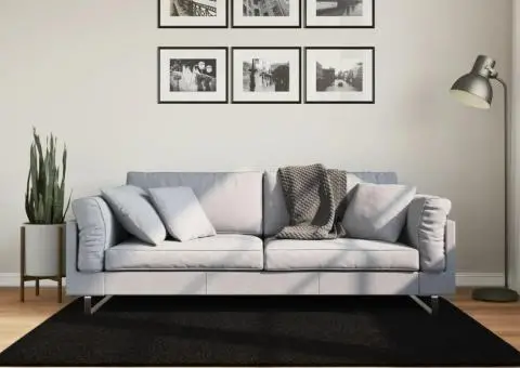 Covor HUARTE, fir scurt, moale și lavabil, negru, 120x170 cm - 1/5