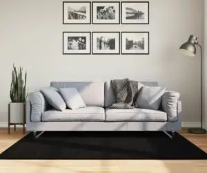vidaXL Covor HUARTE, fir scurt, moale și lavabil, negru, 120x170 cm