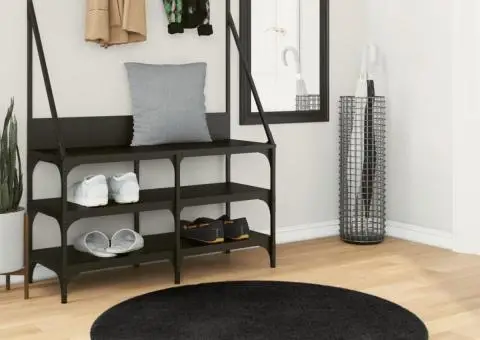 Covor HUARTE, fir scurt, moale și lavabil, negru, Ø 100 cm - 1/5