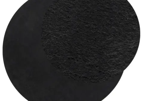 Covor HUARTE, fir scurt, moale și lavabil, negru, Ø 100 cm - 3/5