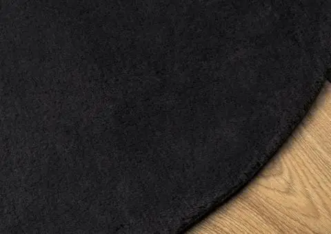 Covor HUARTE, fir scurt, moale și lavabil, negru, Ø 100 cm - 4/5