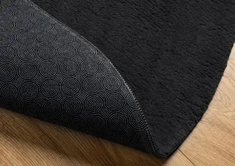 Covor HUARTE, fir scurt, moale și lavabil, negru, Ø 100 cm - 5/5