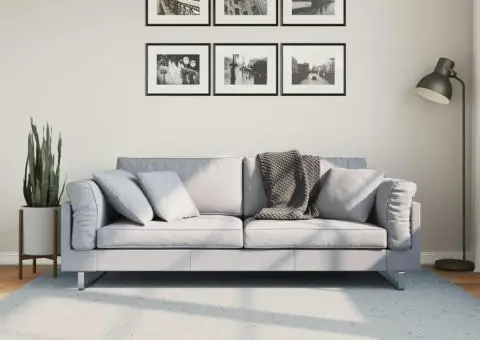 Covor HUARTE, fir scurt, moale și lavabil, albastru, 200x200 cm - 1/5