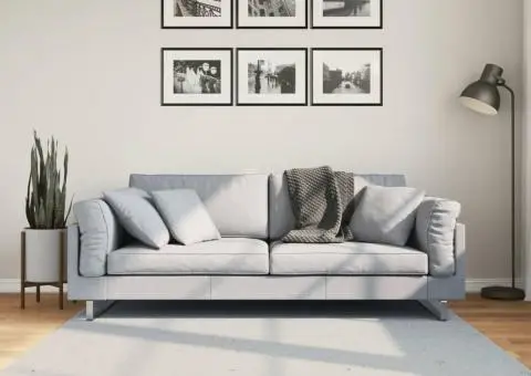 Covor HUARTE, fir scurt, moale și lavabil, albastru, 160x160 cm - 1/5