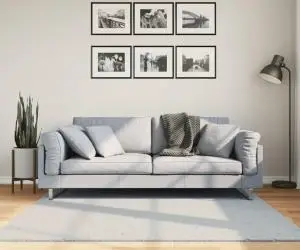 vidaXL Covor HUARTE, fir scurt, moale și lavabil, albastru, 160x160 cm