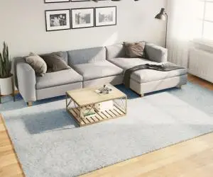 vidaXL Covor HUARTE, fir scurt, moale și lavabil, albastru, 240x340 cm