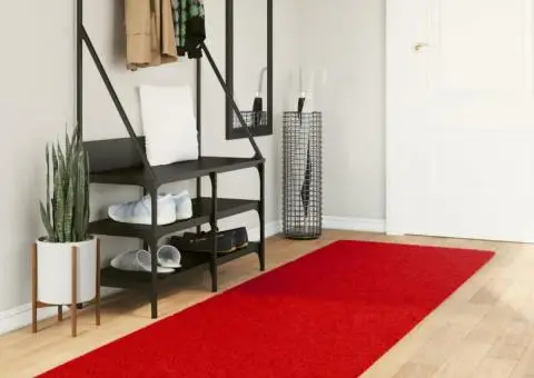 Covor HUARTE, fir scurt, moale și lavabil, roșu, 80x250 cm - 1/5