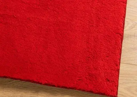Covor HUARTE, fir scurt, moale și lavabil, roșu, 80x250 cm - 4/5