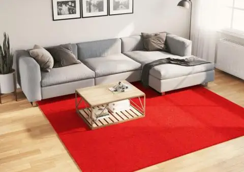 Covor HUARTE, fir scurt, moale și lavabil, roșu, 240x240 cm - 1/5