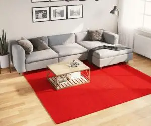 vidaXL Covor HUARTE, fir scurt, moale și lavabil, roșu, 240x240 cm