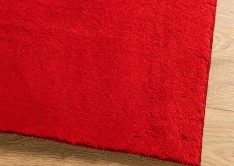 Covor HUARTE, fir scurt, moale și lavabil, roșu, 240x240 cm - 4/5