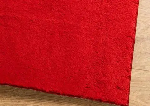 Covor HUARTE, fir scurt, moale și lavabil, roșu, 200x200 cm - 4/5