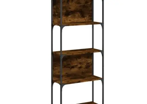 Bibliotecă 5 niveluri, stejar fumuriu, 60,5x24x166,5 cm - 2/5
