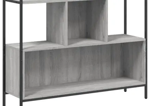 Bibliotecă, gri sonoma, 102x28x77,5 cm, lemn prelucrat - 2/5