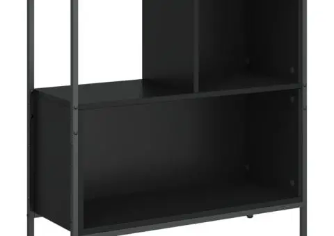 Bibliotecă, negru, 72x28x77,5 cm, lemn prelucrat - 2/5