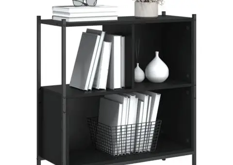 Bibliotecă, negru, 72x28x77,5 cm, lemn prelucrat - 4/5