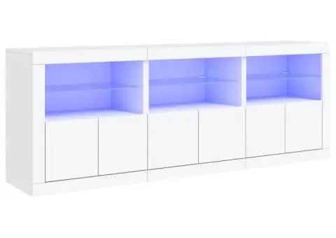 Dulap cu lumini LED, alb, 181,5x37x67 cm - 2/5