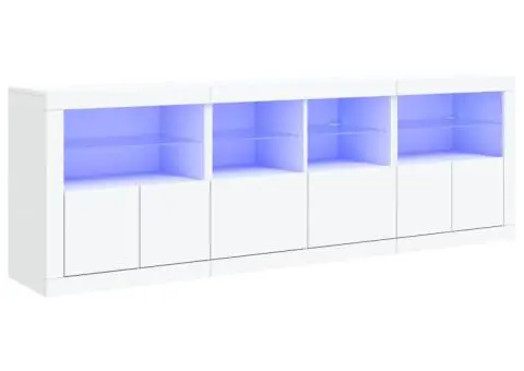 Dulap cu lumini LED, alb, 202x37x67 cm - 2/5