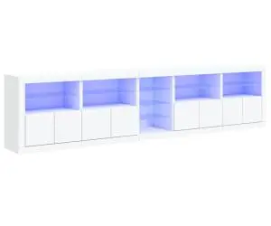 vidaXL Dulap cu lumini LED, alb, 283x37x67 cm