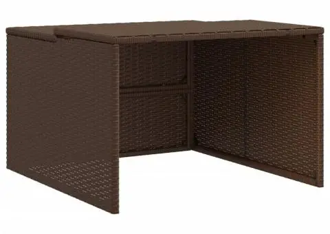 Garaj pentru mașina de tuns iarba maro 86x90x52/57 cm poliratan - 2/5