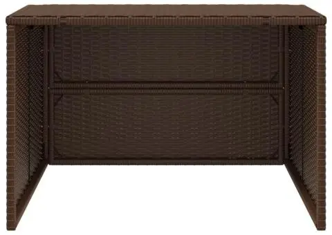 Garaj pentru mașina de tuns iarba maro 86x90x52/57 cm poliratan - 5/5