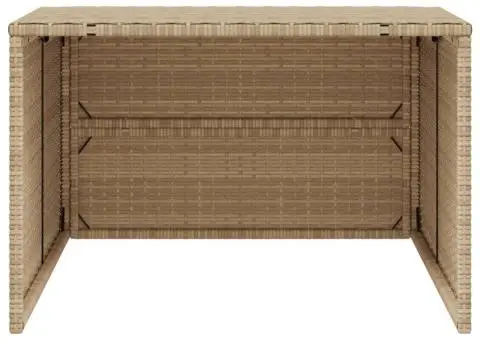 Garaj pentru mașina de tuns iarba, bej 86x90x52/57 cm poliratan - 5/5