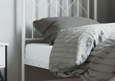 Tăblie de pat metalică, alb, 75 cm - 1/5