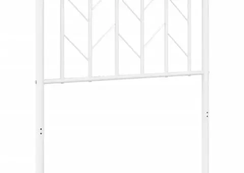Tăblie de pat metalică, alb, 75 cm - 2/5