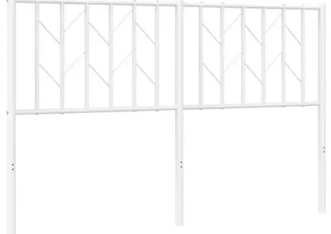 Tăblie de pat metalică, alb, 140 cm - 2/5