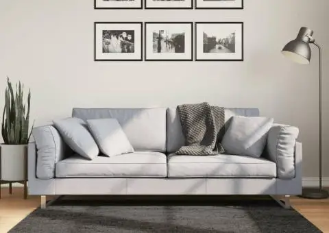 Covor ISTAN, cu fire înalte, aspect lucios, antracit, 80x150 cm - 1/5