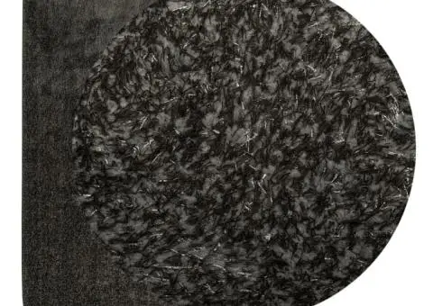 Covor ISTAN, cu fire înalte, aspect lucios, antracit, 80x150 cm - 3/5