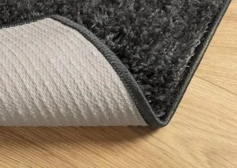 Covor ISTAN, cu fire înalte, aspect lucios, antracit, 80x150 cm - 5/5