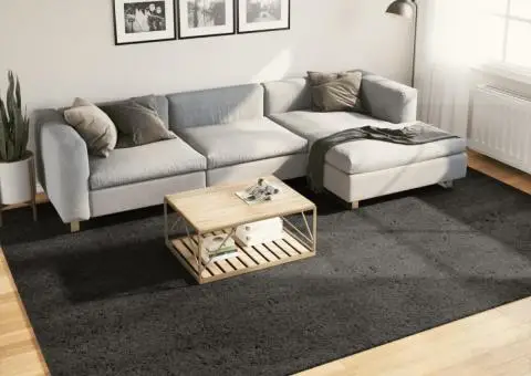 Covor ISTAN, cu fire înalte, aspect lucios, antracit, 240x340cm - 1/5