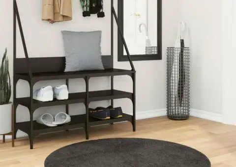 Covor ISTAN, cu fire înalte, aspect lucios, antracit, Ø 100 cm - 1/5