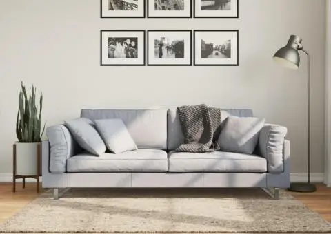 Covor ISTAN, cu fire înalte, aspect lucios, bej, 120x170 cm - 1/5