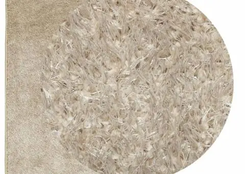 Covor ISTAN, cu fire înalte, aspect lucios, bej, 120x170 cm - 3/5