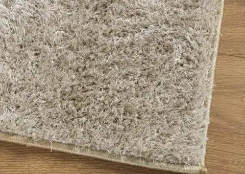 Covor ISTAN, cu fire înalte, aspect lucios, bej, 120x170 cm - 4/5