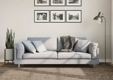 Covor ISTAN, cu fire înalte, aspect lucios, gri, 160x230 cm - 1/5