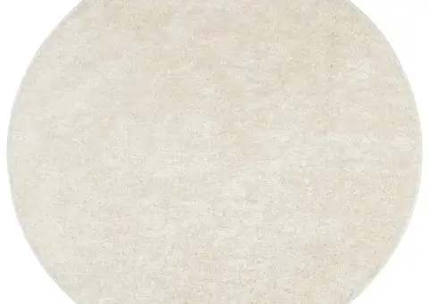 Covor ISTAN, cu fire înalte, aspect lucios, crem, Ø 200 cm - 2/5