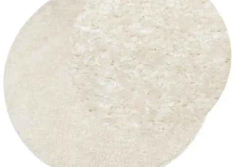 Covor ISTAN, cu fire înalte, aspect lucios, crem, Ø 200 cm - 3/5