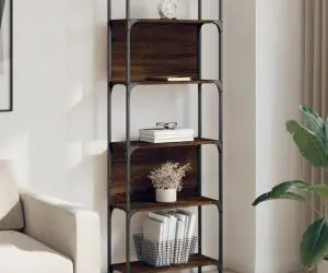 vidaXL Bibliotecă 5 niveluri, stejar maro, 60,5x24x166,5 cm