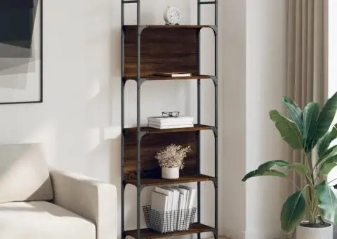 Bibliotecă 5 niveluri, stejar maro, 60,5x24x166,5 cm - 3/5